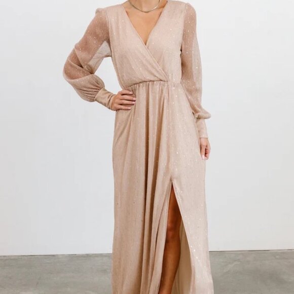 NWT Baltic Born Abigail Sparkle Gown - Champagne, Medium - Picture 3 of 5